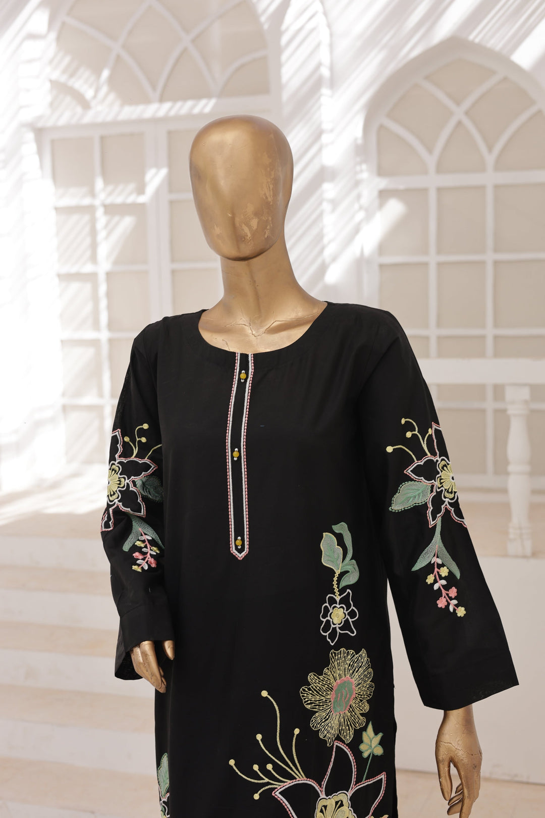 Nyra Essentials by Suntex Fabrics RTW Embroidered Lawn 2 Piece Suit BLACK-2670 Casual Collection