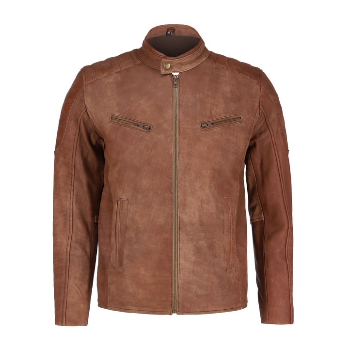 Mens Brown Biker Style Pure Leather Jacket