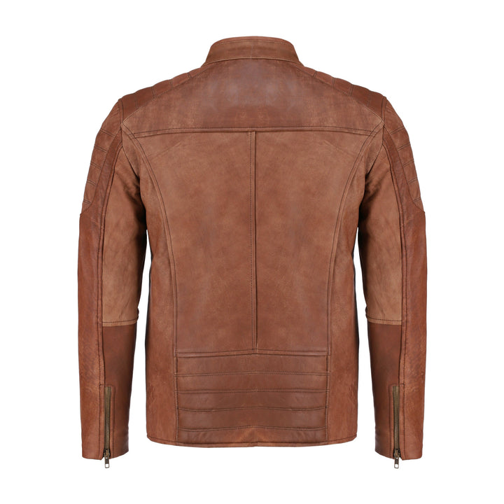 Mens Brown Biker Style Pure Leather Jacket
