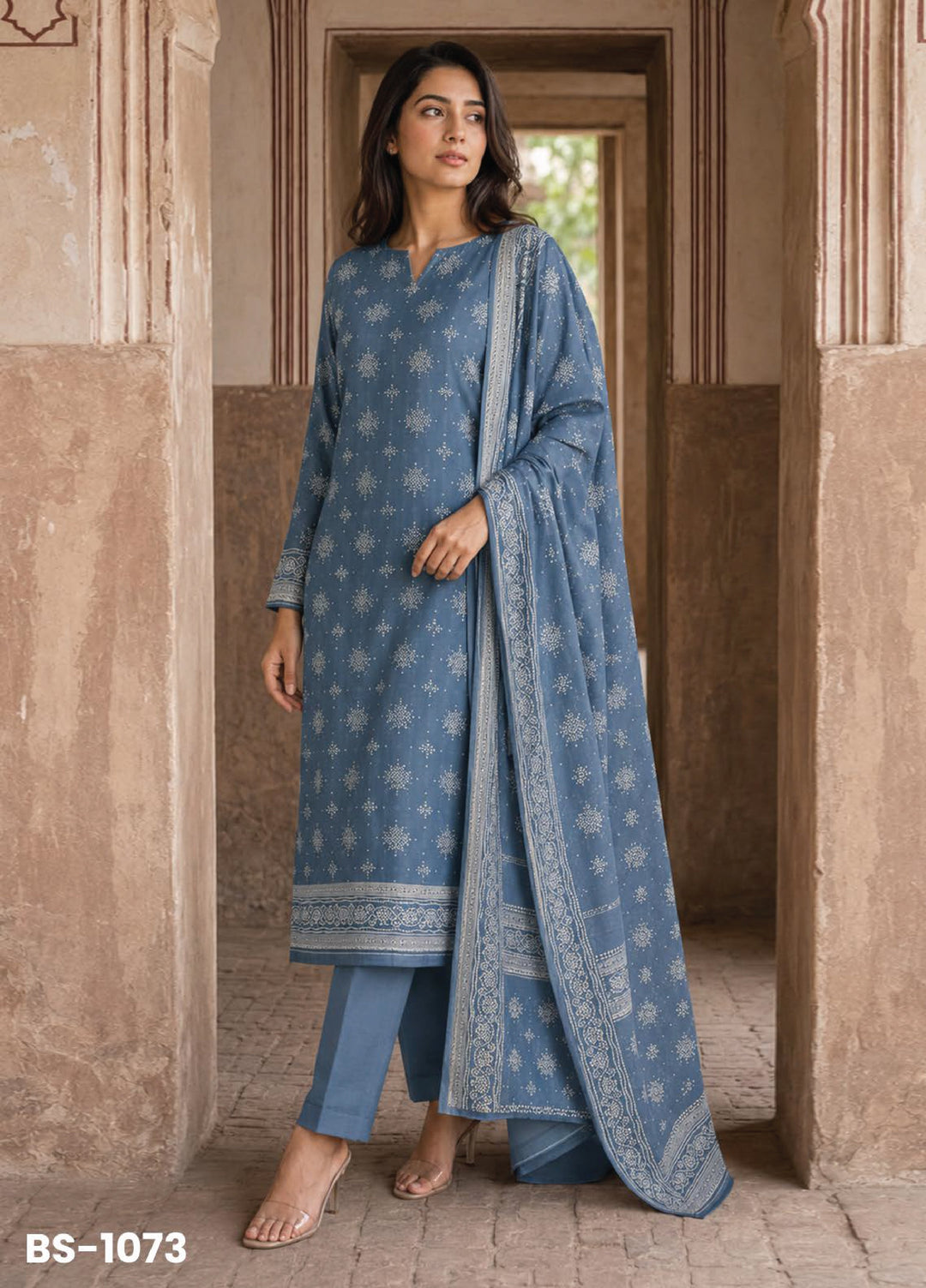 Bin Saeed Unstitched Printed Lawn Cotton 3 Piece Suit BS26UCL BS-1073 - Casual Collection