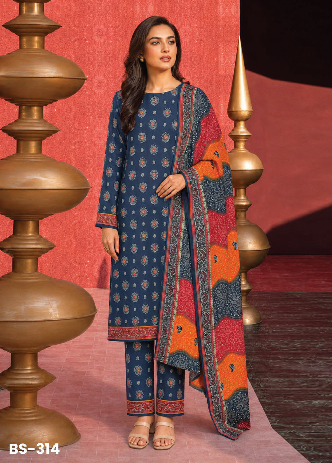 Bin Saeed Unstitched Printed Lawn Cotton 3 Piece Suit BS26UCL BS-314 - Casual Collection