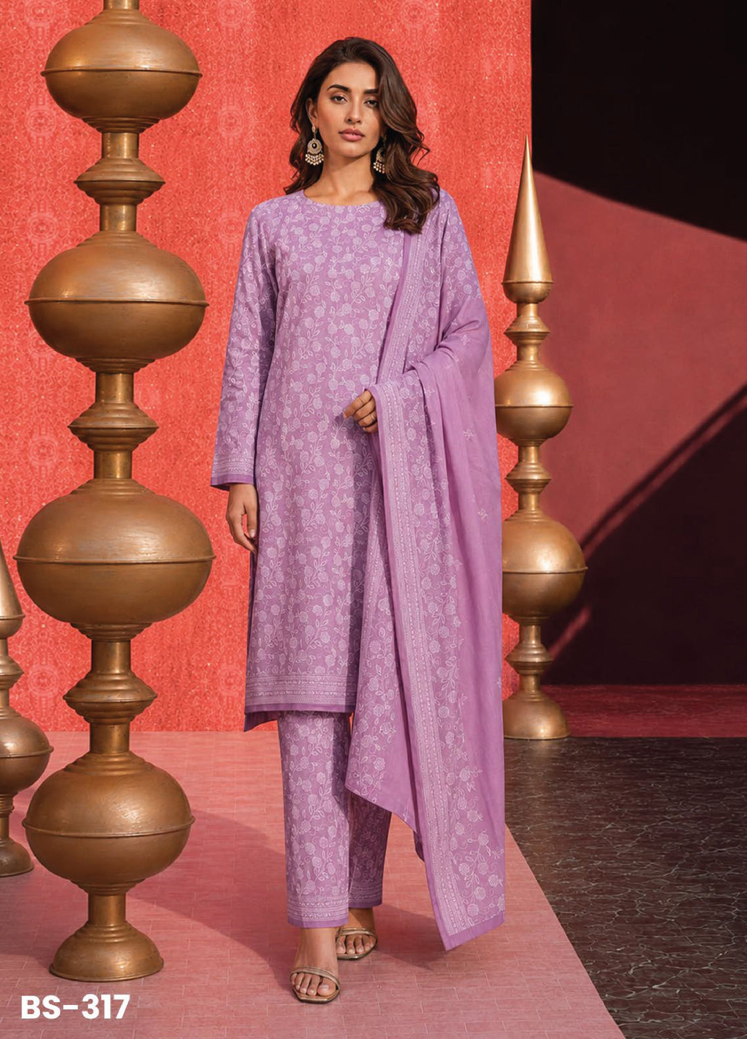 Bin Saeed Unstitched Printed Lawn Cotton 3 Piece Suit BS26UCL BS-317 - Casual Collection