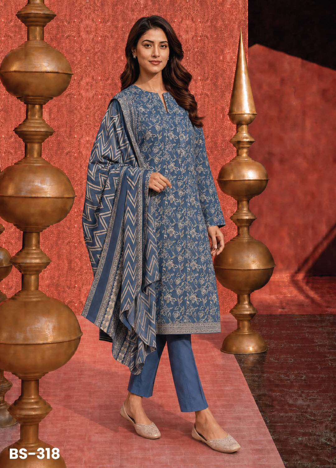 Bin Saeed Unstitched Printed Lawn Cotton 3 Piece Suit BS26UCL BS-318 - Casual Collection