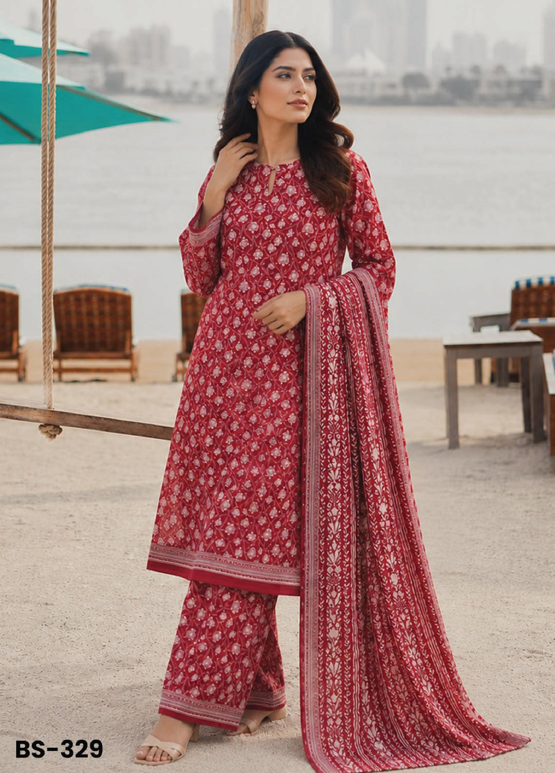 Bin Saeed Unstitched Printed Lawn Cotton 3 Piece Suit BS26UCL 2 BS-329 - Casual Collection