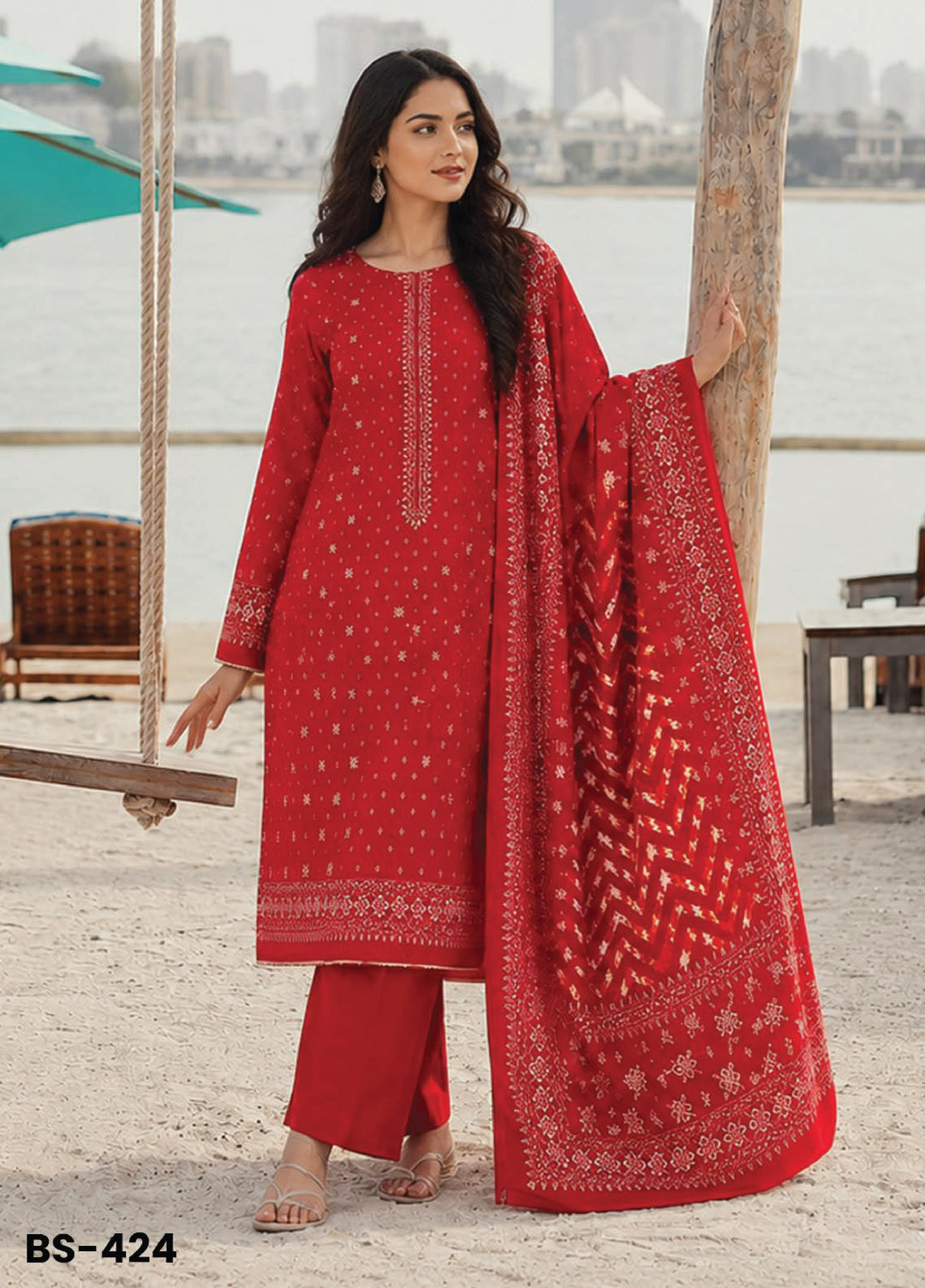 Bin Saeed Unstitched Printed Lawn Cotton 3 Piece Suit BS26UCL BS-424 - Casual Collection