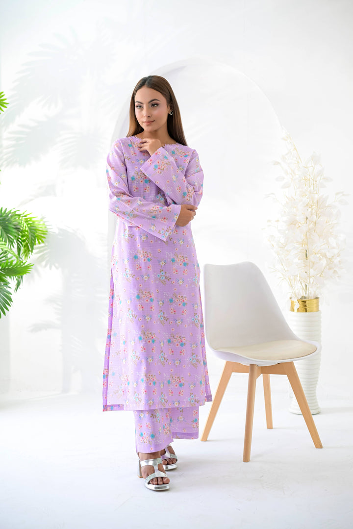 Silcot Women RTW Printed Lawn 2 Piece Suit Lilac Bloom - Casual Collection