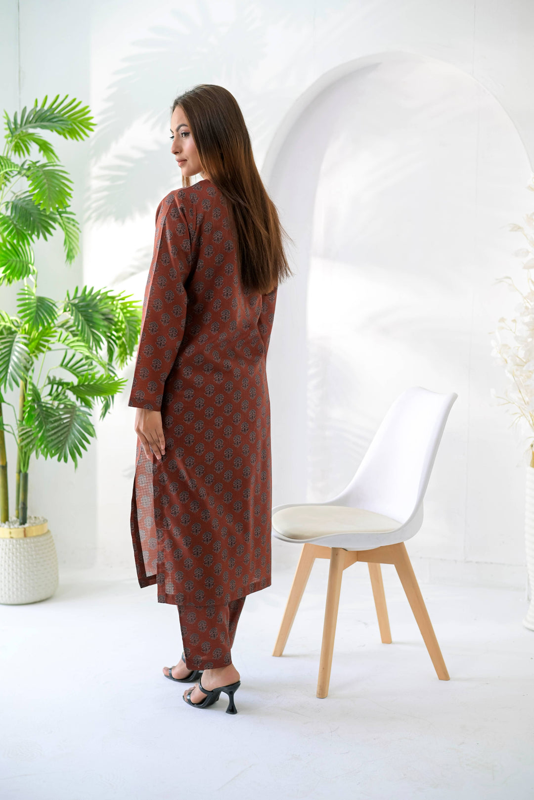 Silcot Women RTW Printed Lawn 2 Piece Suit Rust Heritage - Casual Collection