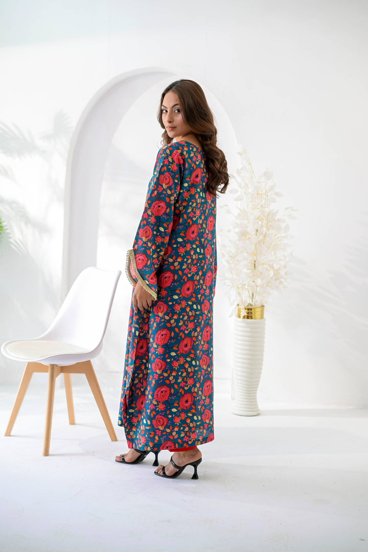 Silcot Women RTW Printed Lawn 2 Piece Suit Gulnaar Teal - Casual Collection