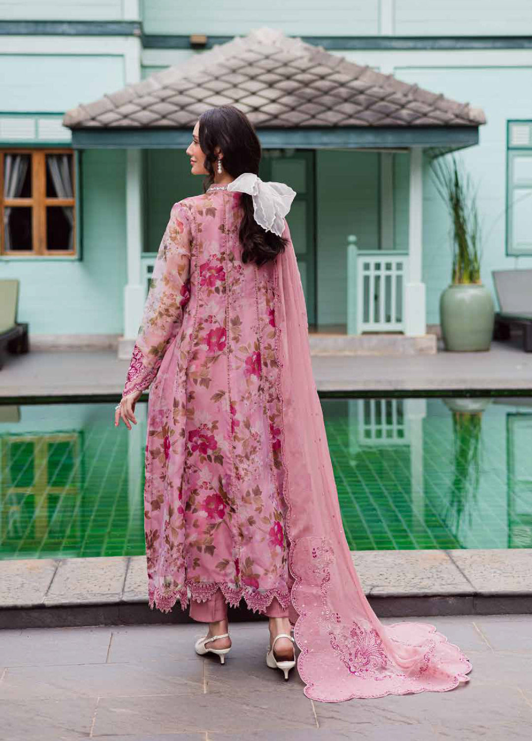 Ballerina by Nureh Unstitched Embroidered and Embellished  Chiffon 4 peice NU25BF NU2-182 - Formals Collection