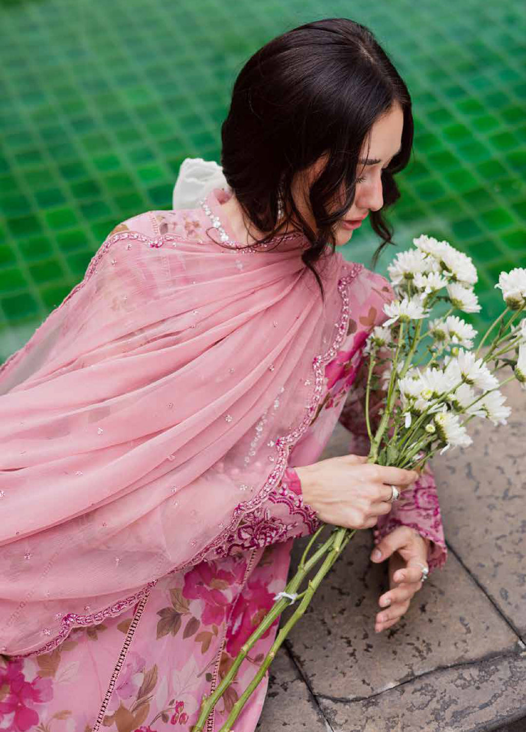 Ballerina by Nureh Unstitched Embroidered and Embellished  Chiffon 4 peice NU25BF NU2-182 - Formals Collection