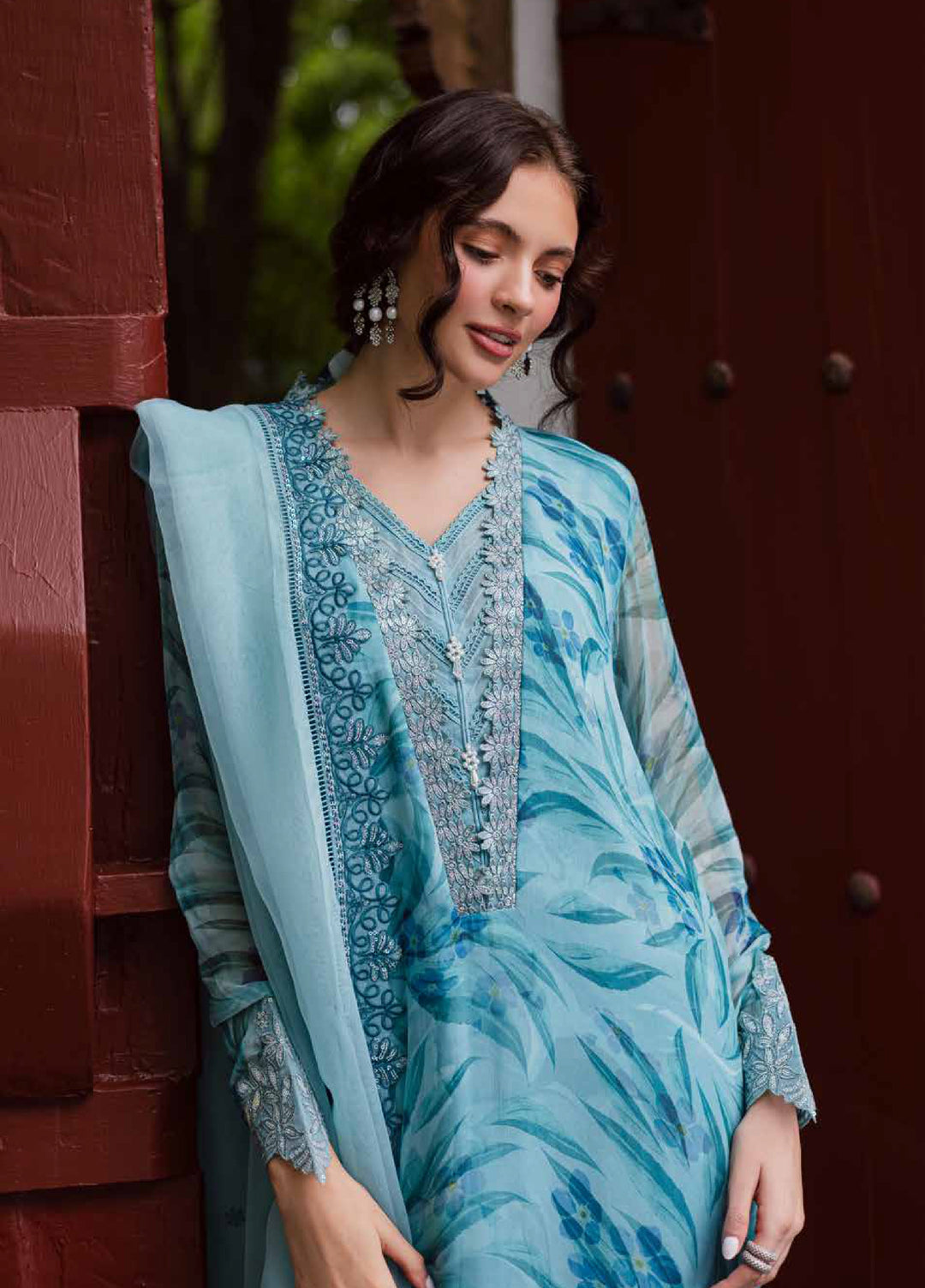 Ballerina by Nureh Unstitched Embroidered and Embellished  Chiffon 4 peice NU25BF NU2-183 - Formals Collection