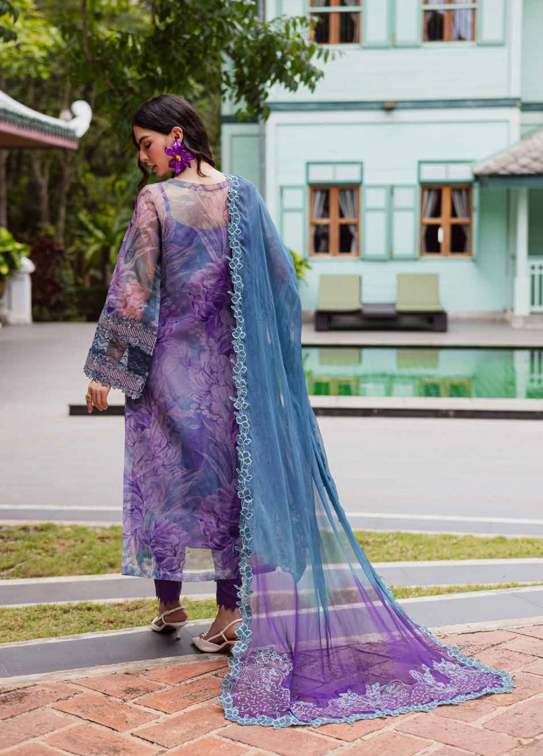 Ballerina by Nureh Unstitched Embroidered and Embellished  Chiffon 4 peice NU25BF NU2-185 - Formals Collection