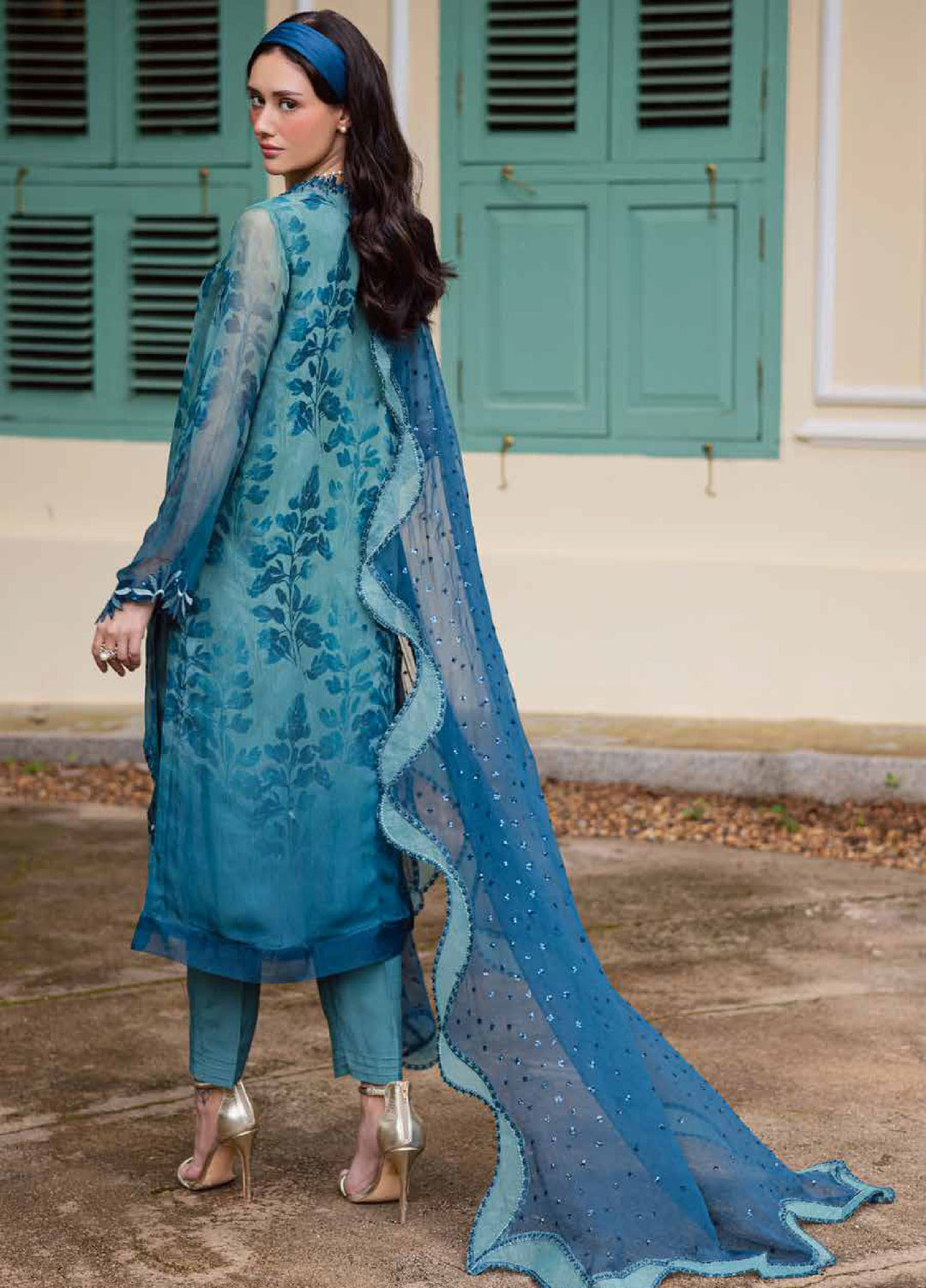 Ballerina by Nureh Unstitched Embroidered and Embellished  Chiffon 4 peice NU25BF NU2-186 - Formals Collection