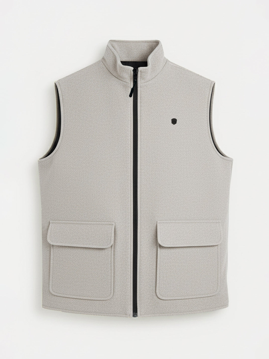 Brumano Mens RTW Solids Cotton Jacket Beige Sleeveless Jacket Winter Collection