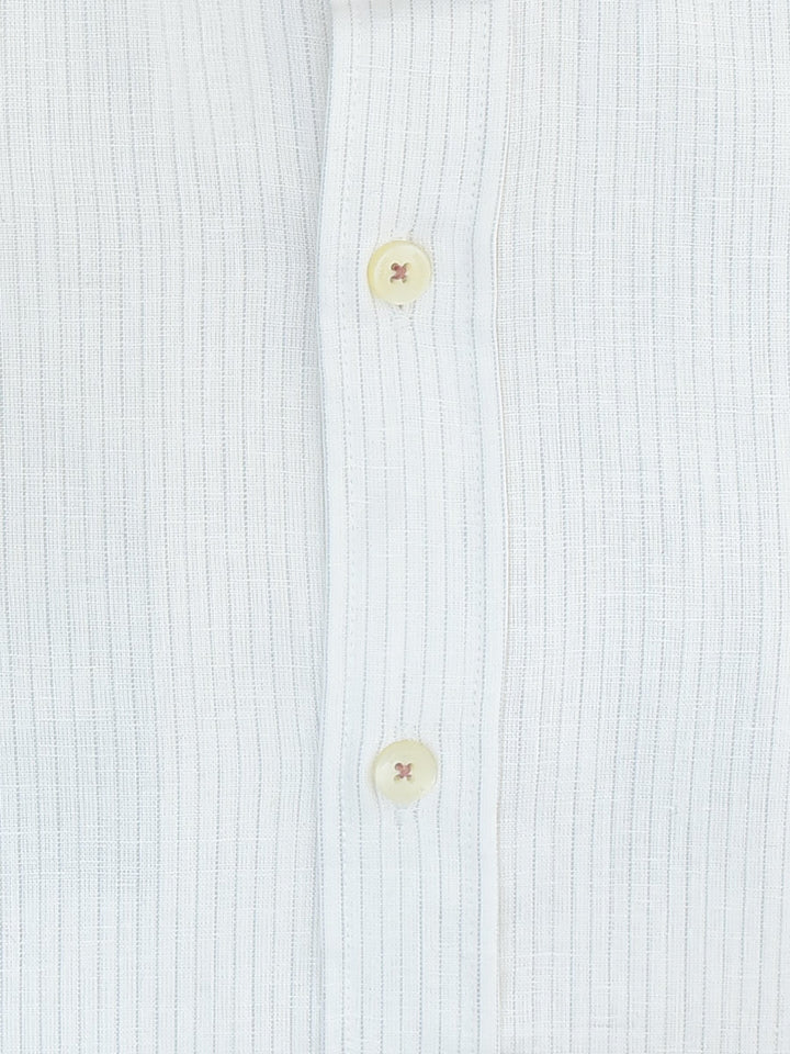 Brumano Ready To Wear Shirts Men 1 Piece Cotton Beige Striped Cotton/Linen Button Down Shirt 0-31-024-3345 - Summer Collection