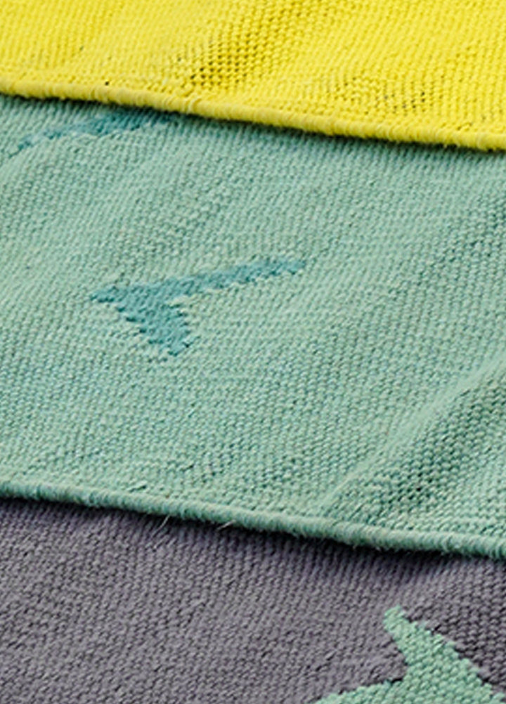 The h.i.s studio Area Rugs Birds R-25006-Green/Charcoal