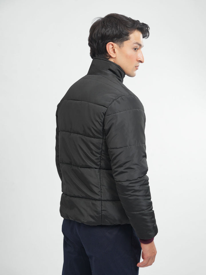 Brumano Mens RTW Solids Poly Jacket Black Puffer Jacket Winter Collection