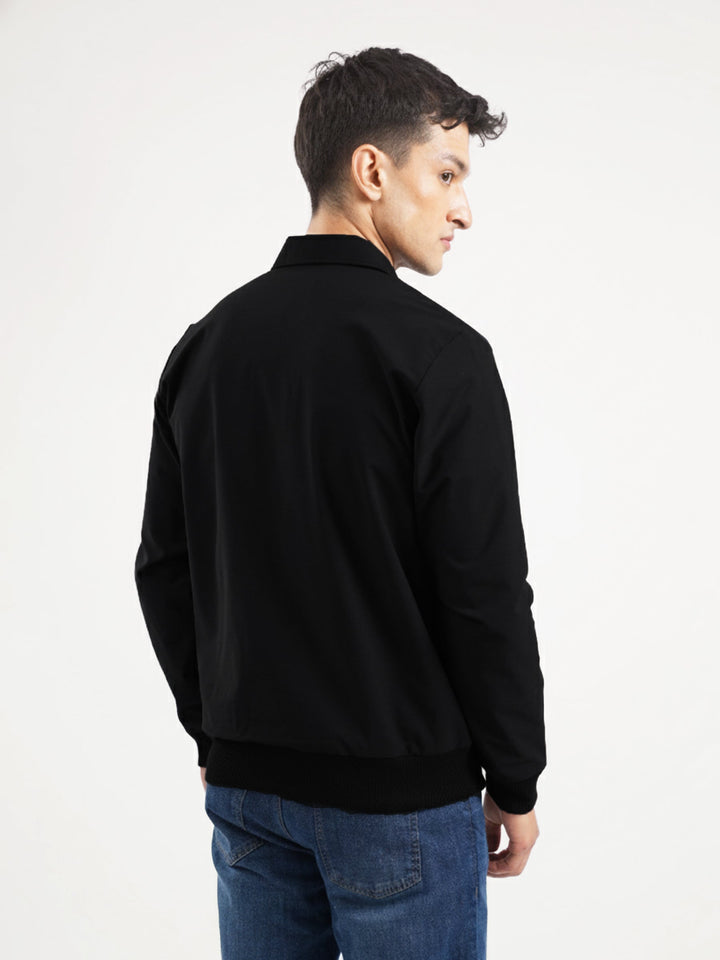 Black Everyday Structured Collar Jacket