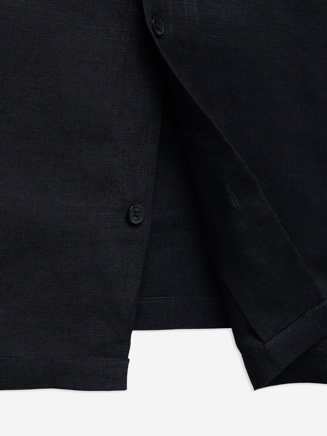 Brumano Ready To Wear Shirts Men 1 Piece Cotton Black Linen & Viscose Blended Cuban Collar Shirt 0-33-025-4708 - Summer Collection