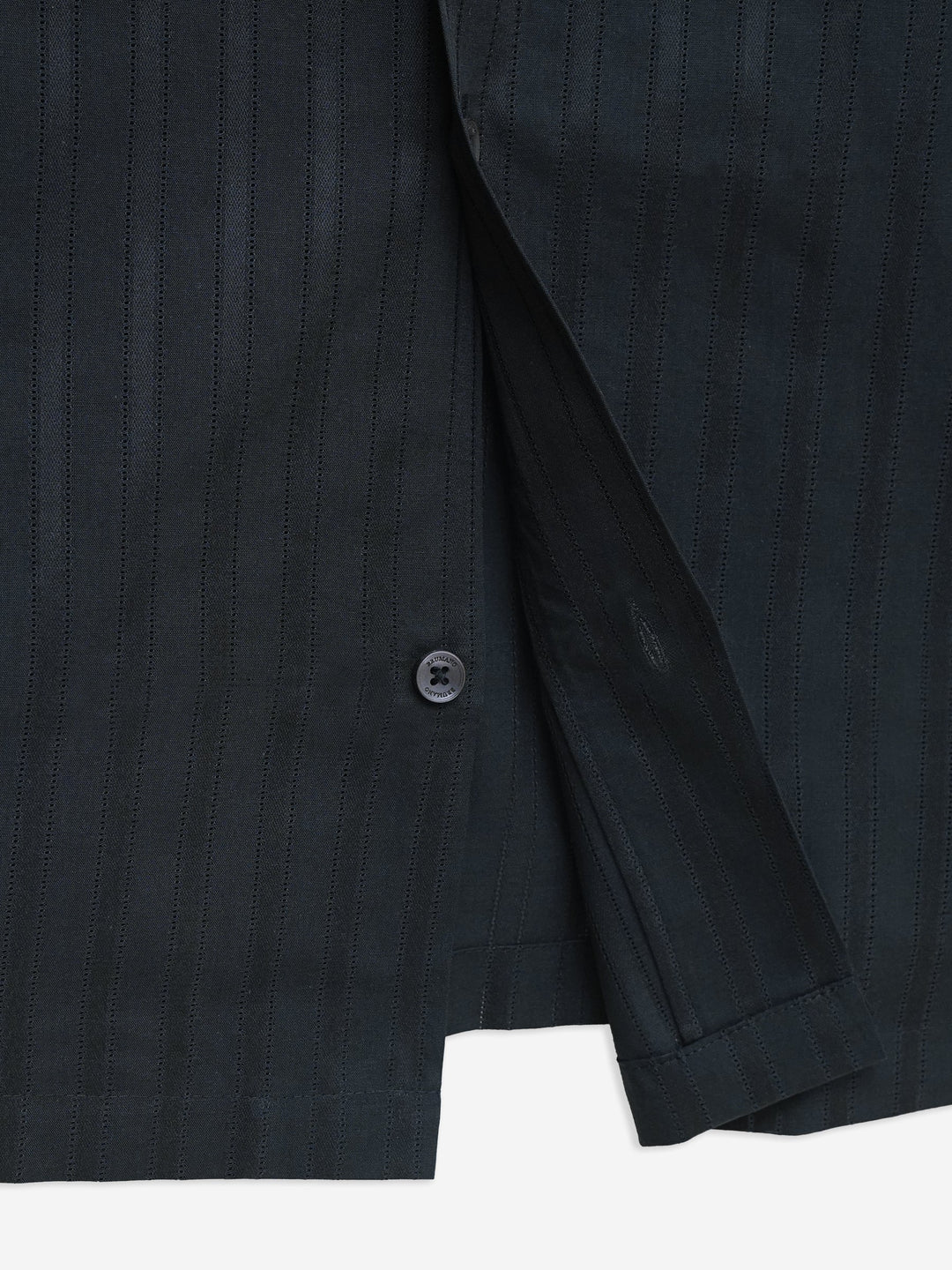 Brumano Ready To Wear Shirts Men 1 Piece Cotton Black Striped Light Weight Cuban Collar Shirt 0-33-025-4491 - Summer Collection