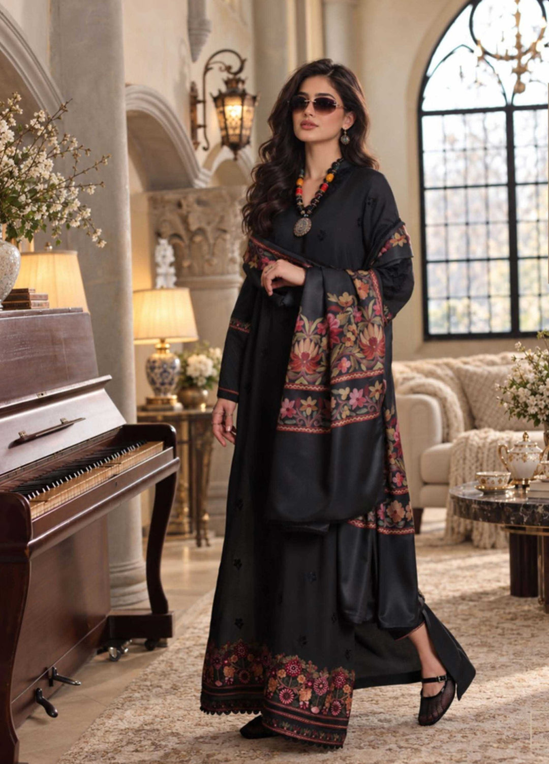 Noor by Saadia Asad Unstitched Embroidered Linen 3 Piece Suit SA26UNL D2 A - Winter Collection