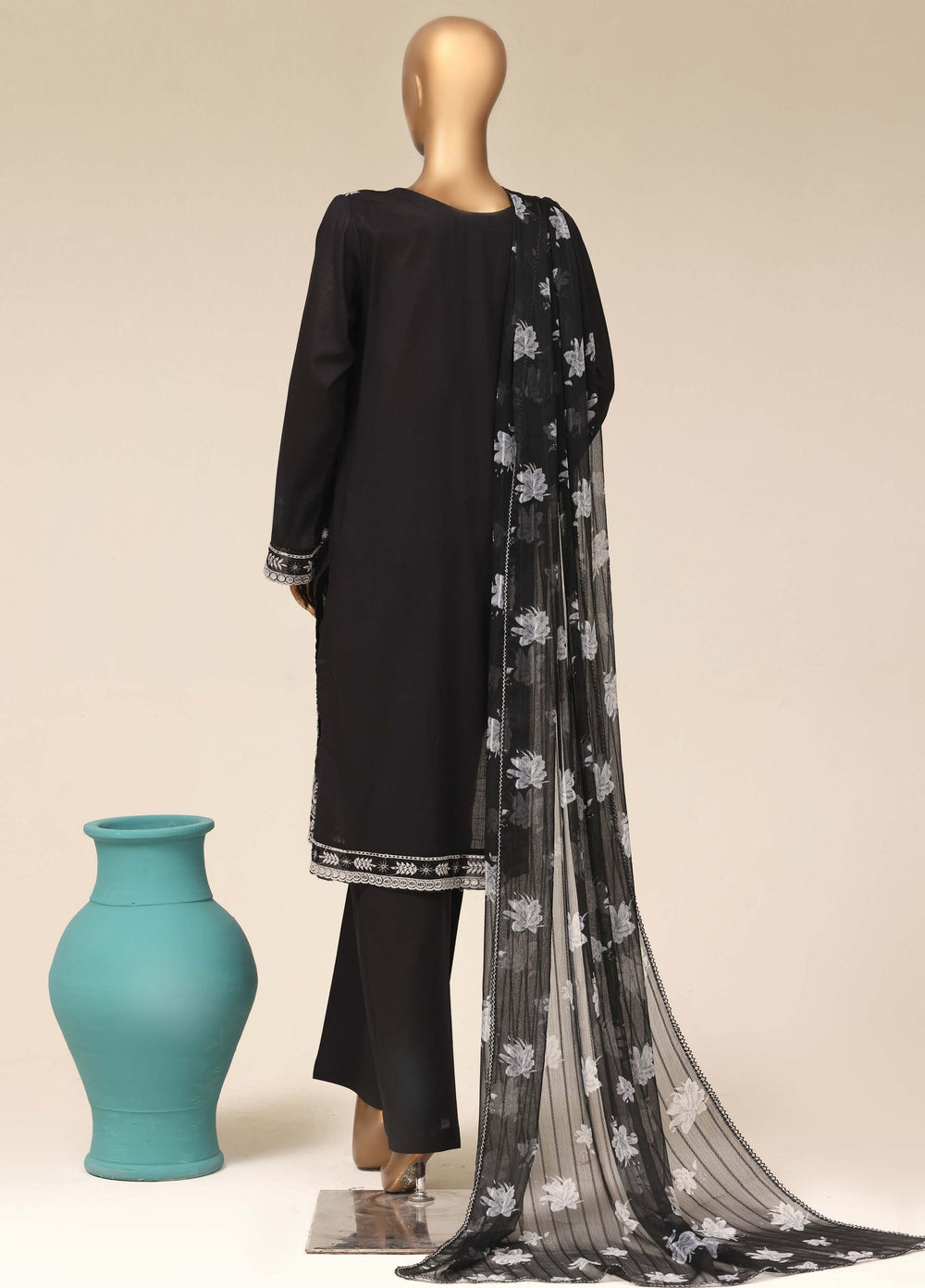 HZ Textiles RTW Chikankari Lawn 3 Piece Suit HZ26PCL BLACK MAGIC SBE-3P-073 - Casual Collection