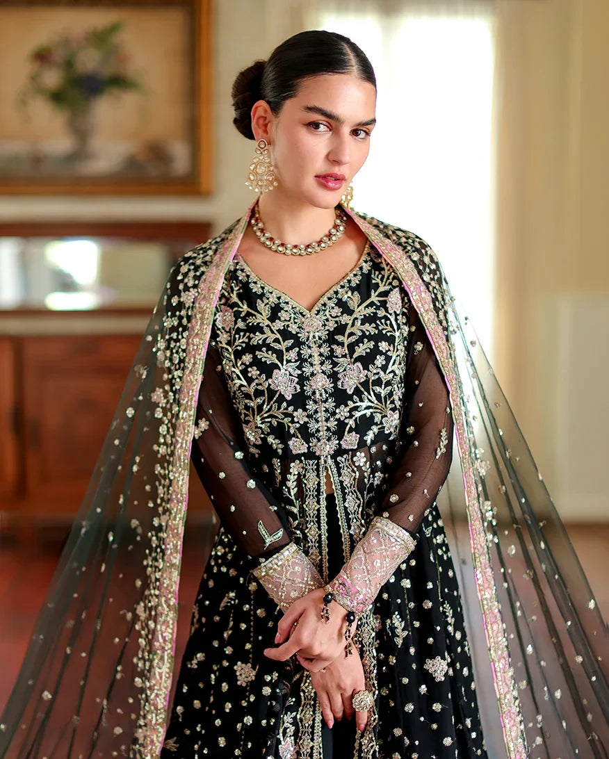Whispers of Grace by Roheenaz Unstitched Embroidered Chiffon 3 Piece Suit RN26UWG Blaire RUNCH260206 - Wedding Collection