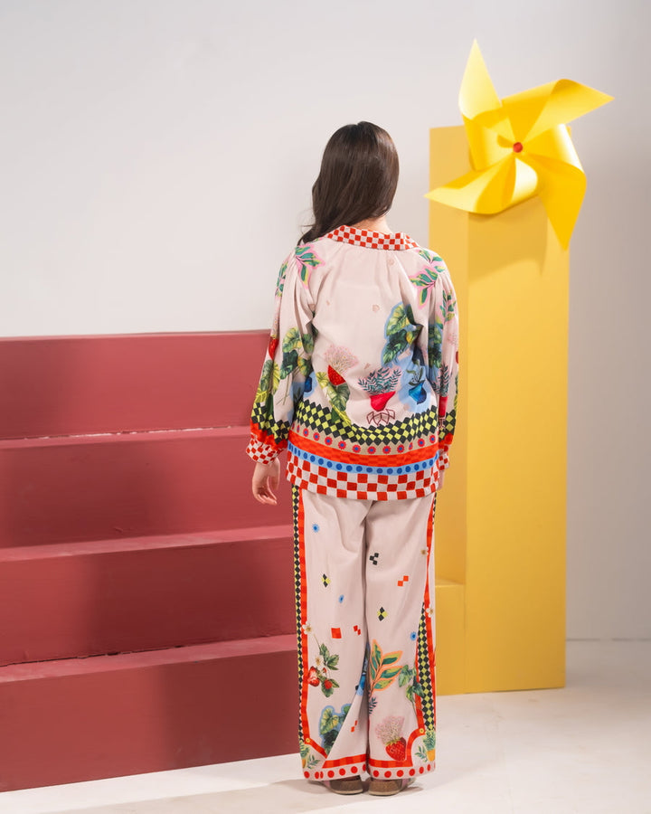 Sprinkles Girls RTW Printed Poly Co-ord Set Color Clash - Casual Collection