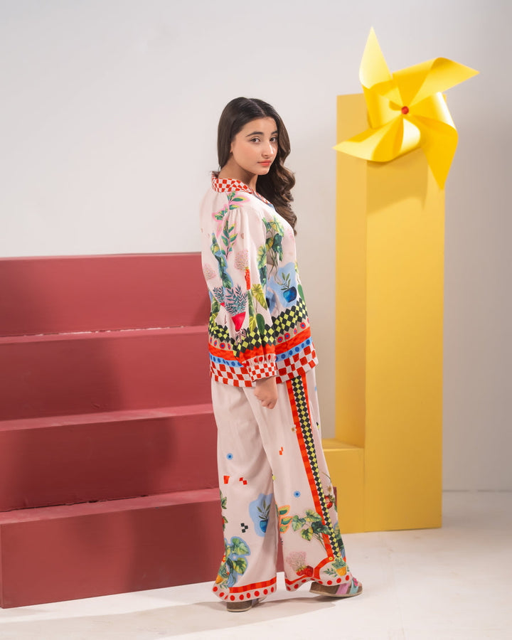 Sprinkles Girls RTW Printed Poly Co-ord Set Color Clash - Casual Collection