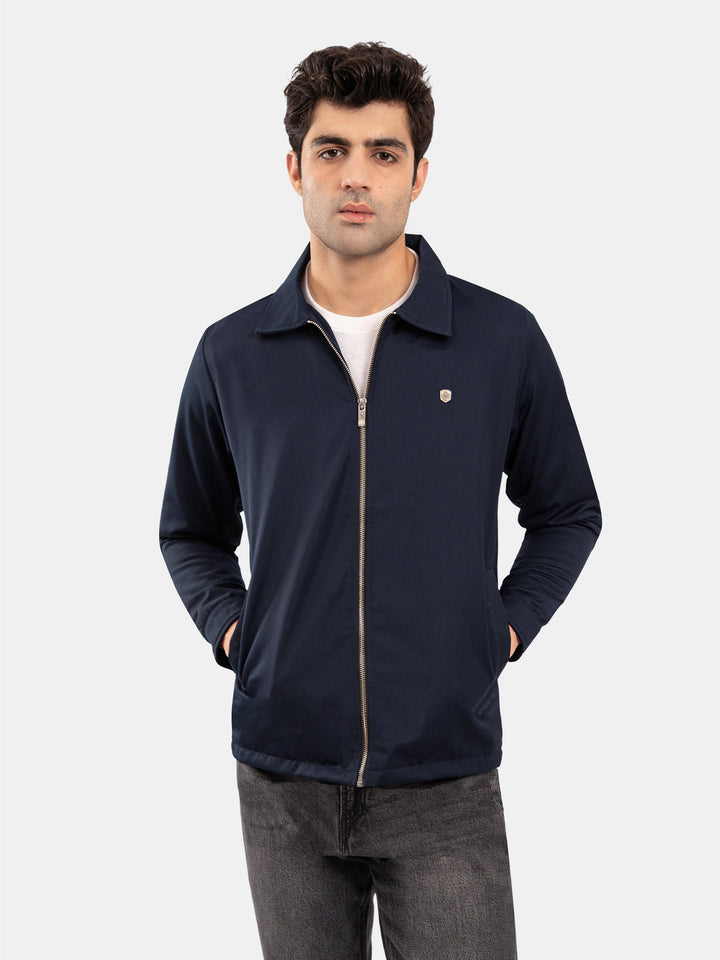 Brumano Mens RTW Solids Poly Jacket Suit Blue Collar Winter Collection