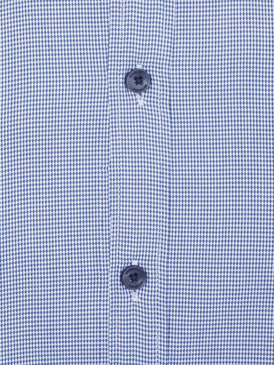 Brumano Mens RTW Solids Linen Shirt Blue Houndstooth Casual Collection