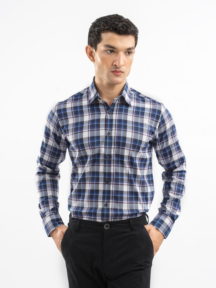 Blue Bold Checkered Shirt