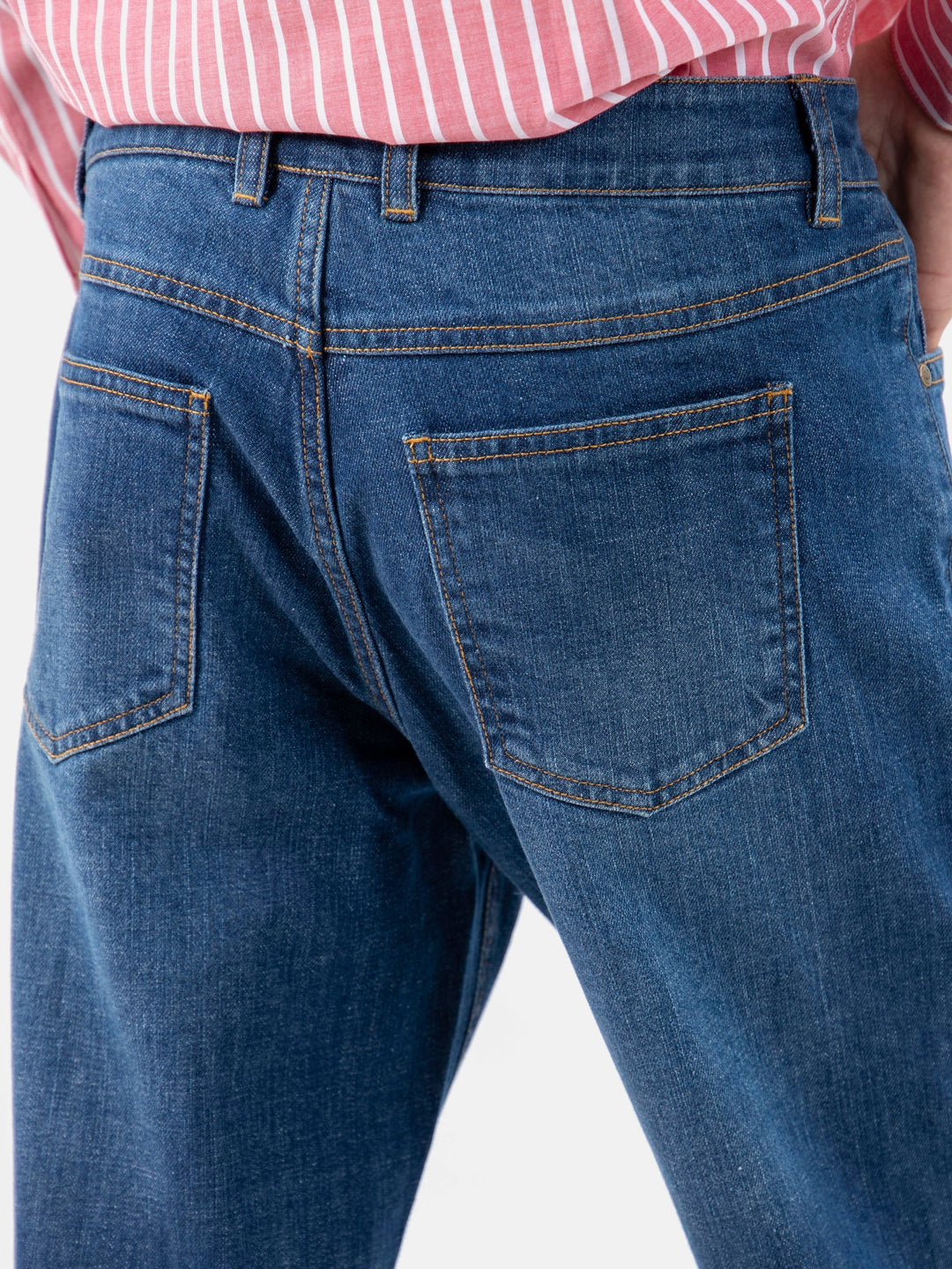 Brumano  Solids Mens  -Blue Casual Fit Jeans With Whisker Wash