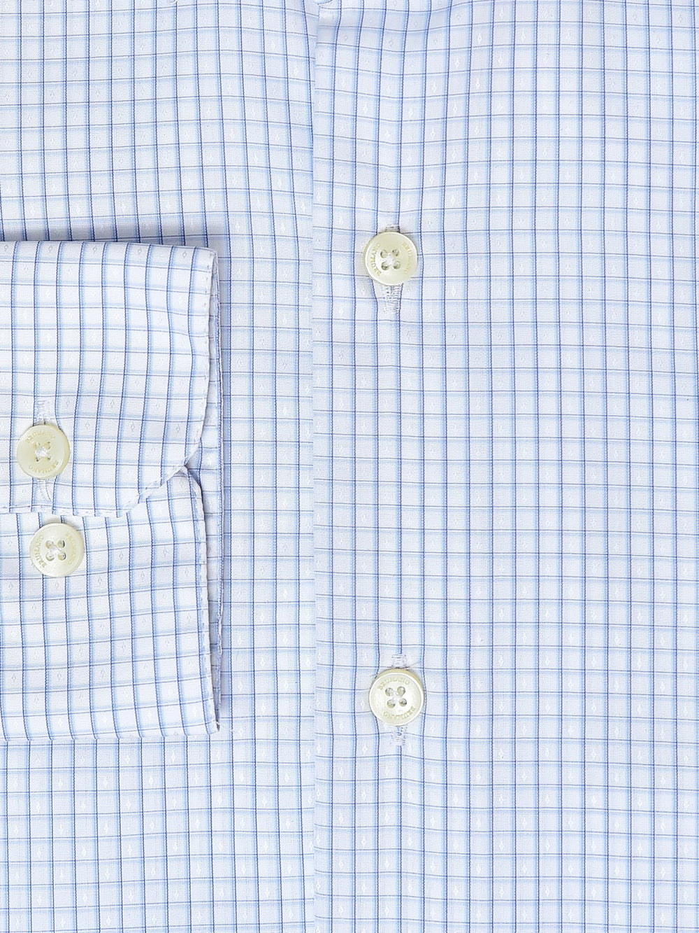 Brumano Ready To Wear Shirts Men 1 Piece Cotton Blue Formal Checkered Shirt Luxe 0-32-025-1128 - Summer Collection