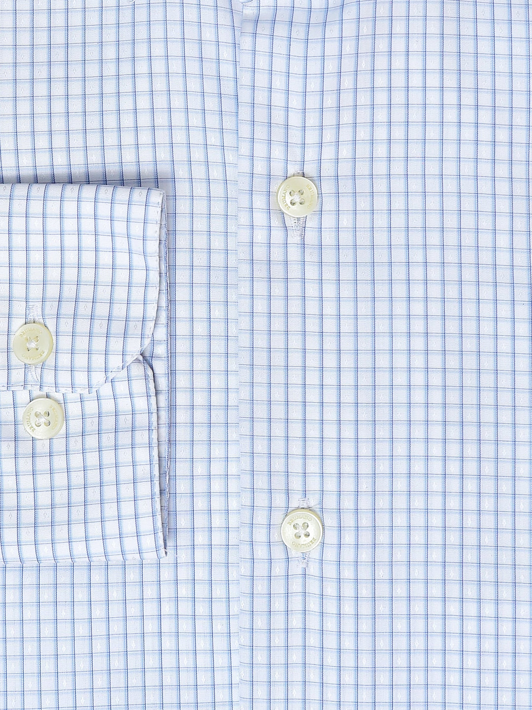 Brumano Ready To Wear Shirts Men 1 Piece Cotton Blue Formal Checkered Shirt Luxe 0-32-025-1128 - Summer Collection