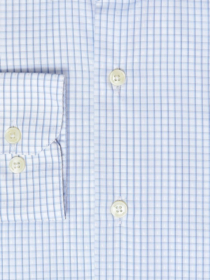 Brumano Ready To Wear Shirts Men 1 Piece Cotton Blue Formal Checkered Shirt Luxe 0-32-025-1128 - Summer Collection