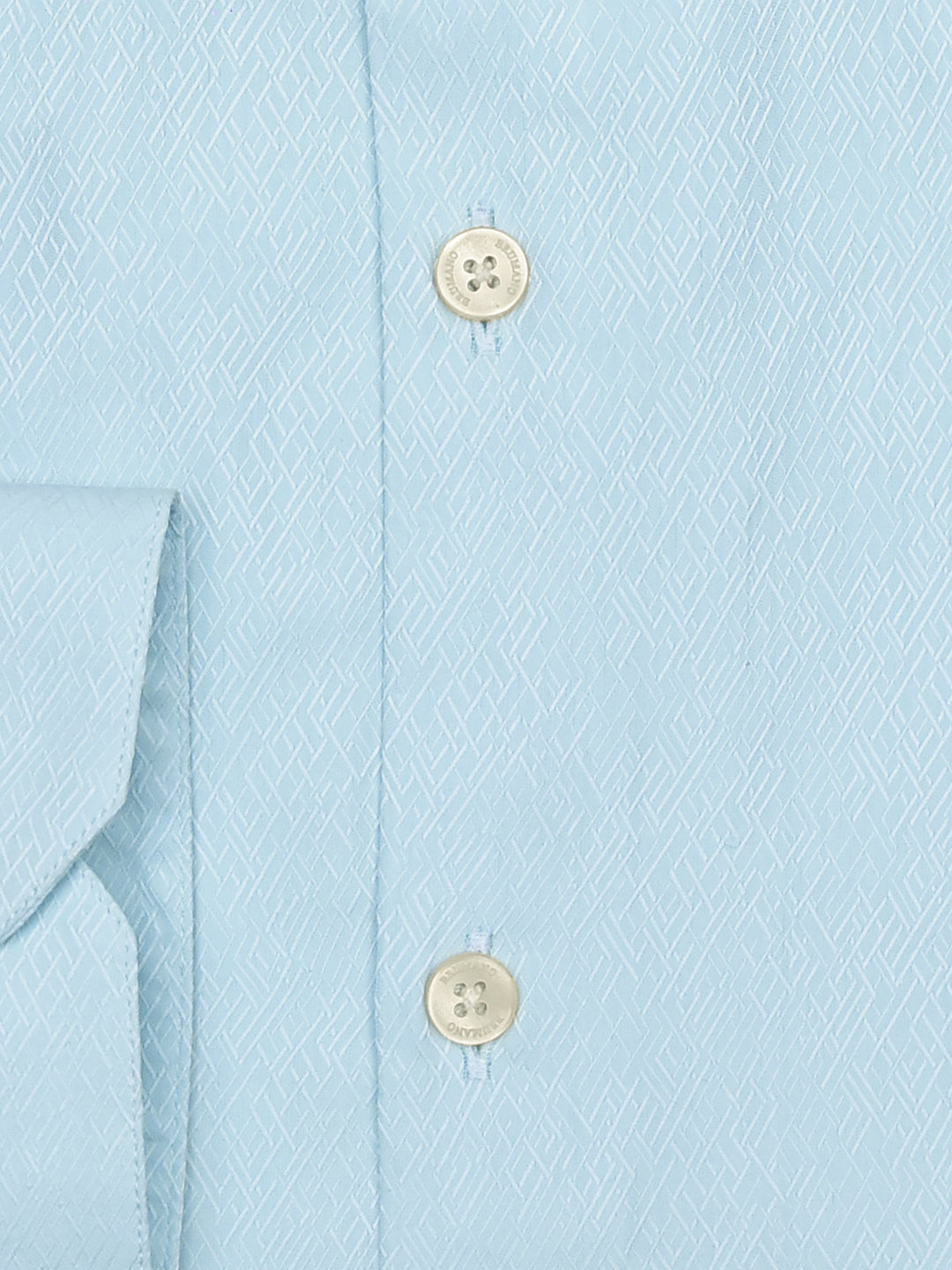 Brumano Ready To Wear Solids Cotton 1 Piece Men Blue Jacquard Patterned Silk Shirt 0-32-023-1657 - Winter Collection