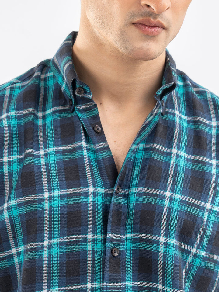 Brumano Ready To Wear Shirts Men 1 Piece Cotton Blue Light Weight Checkered Shirt 0-31-025-3963 - Summer Collection
