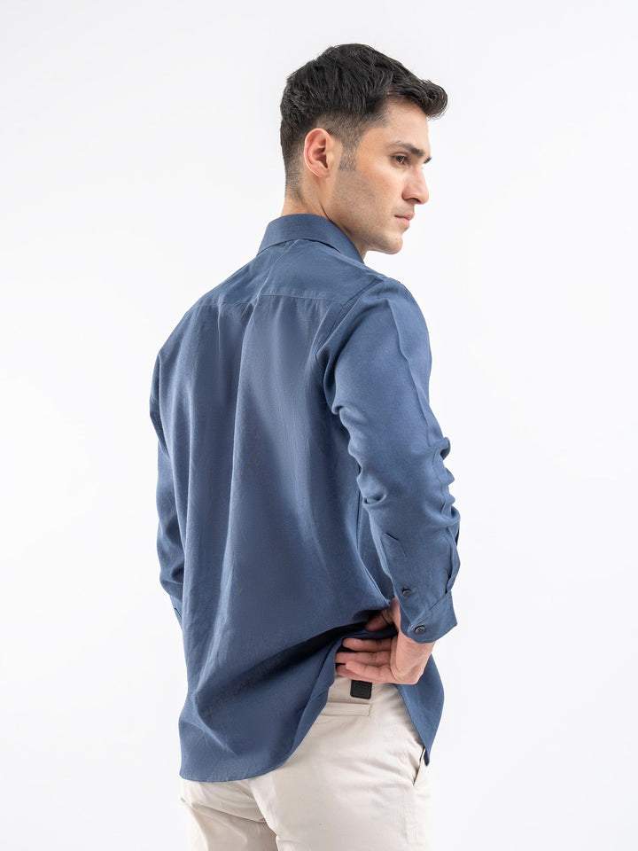 Brumano Ready To Wear Shirts Men 1 Piece Cotton Blue Airy Linen Blended Shirt 0-31-025-4119 - Summer Collection
