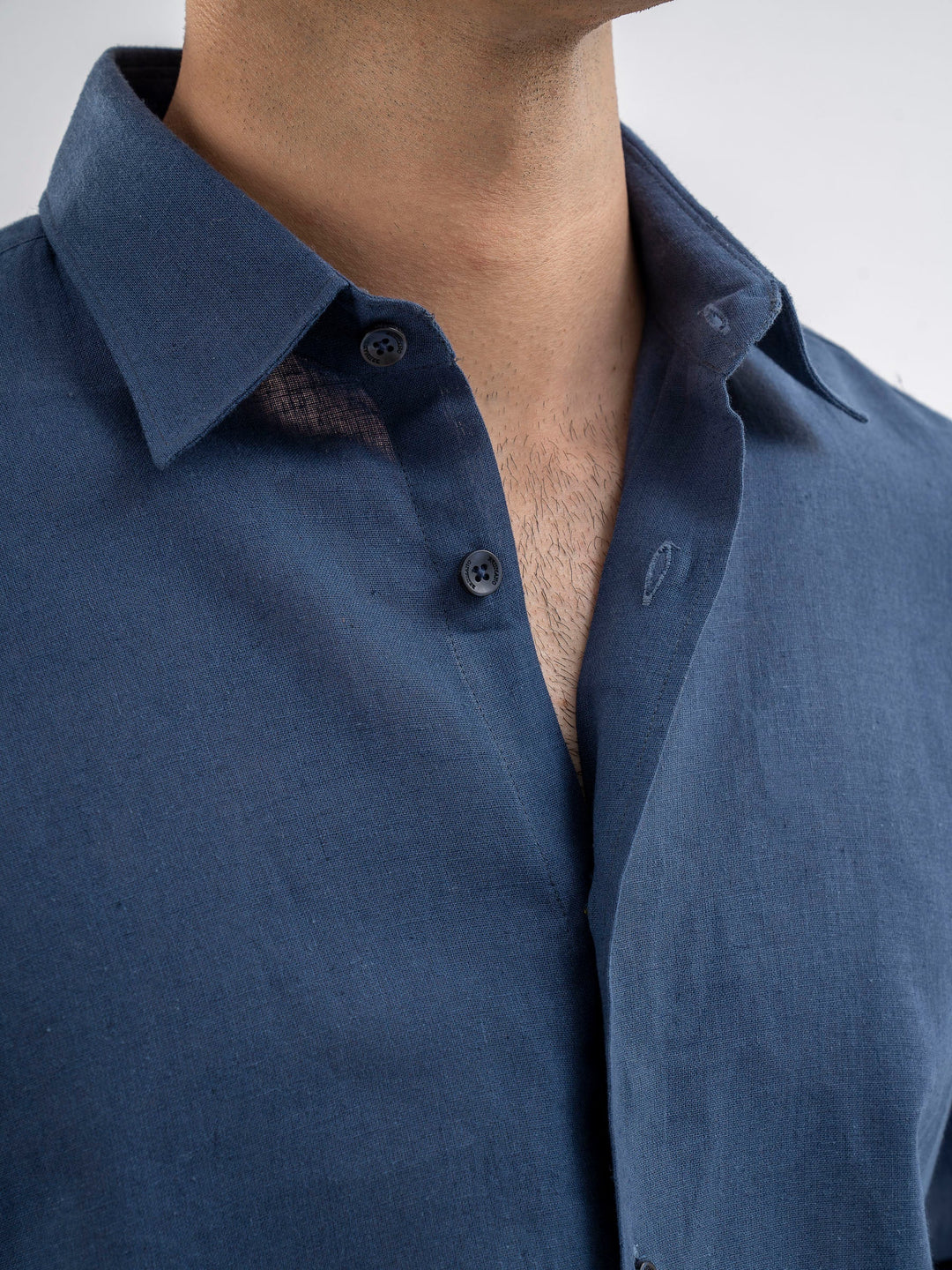 Brumano Ready To Wear Shirts Men 1 Piece Cotton Blue Airy Linen Blended Shirt 0-31-025-4119 - Summer Collection