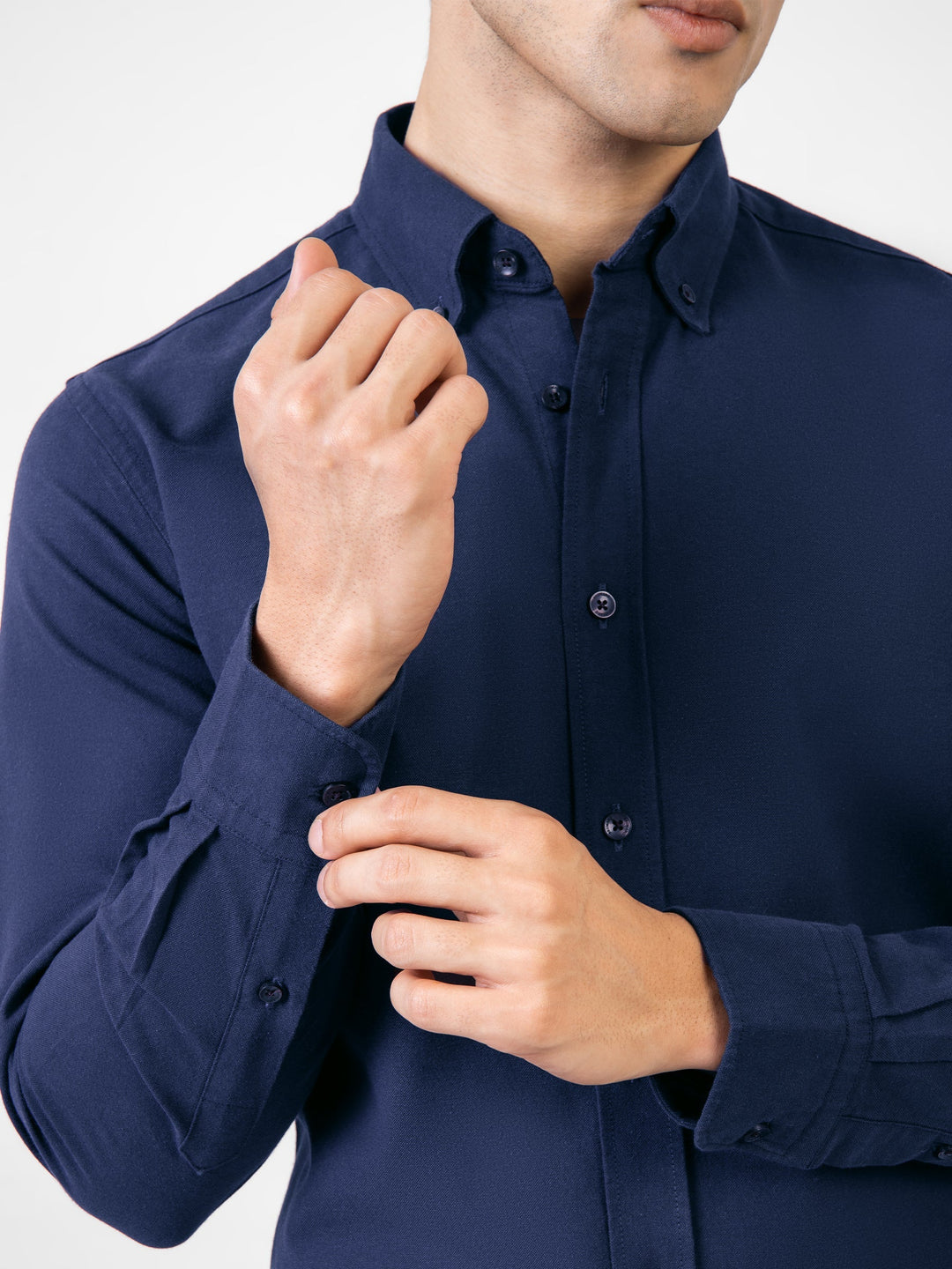 Brumano Ready To Wear Shirts Men 1 Piece Cotton Blue Oxford Button Down Shirt 0-31-025-6090 - Summer Collection