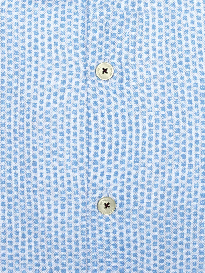 Brumano Ready To Wear Shirts Men 1 Piece Cotton Blue Structured Printed Shirt With Detailing 0-31-023-2109 - Summer Collection