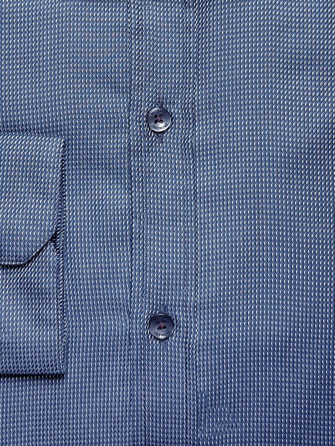 Brumano Ready To Wear Shirts Men 1 Piece Cotton Blue & Black Dobby Structured Shirt 0-32-025-4541 - Summer Collection