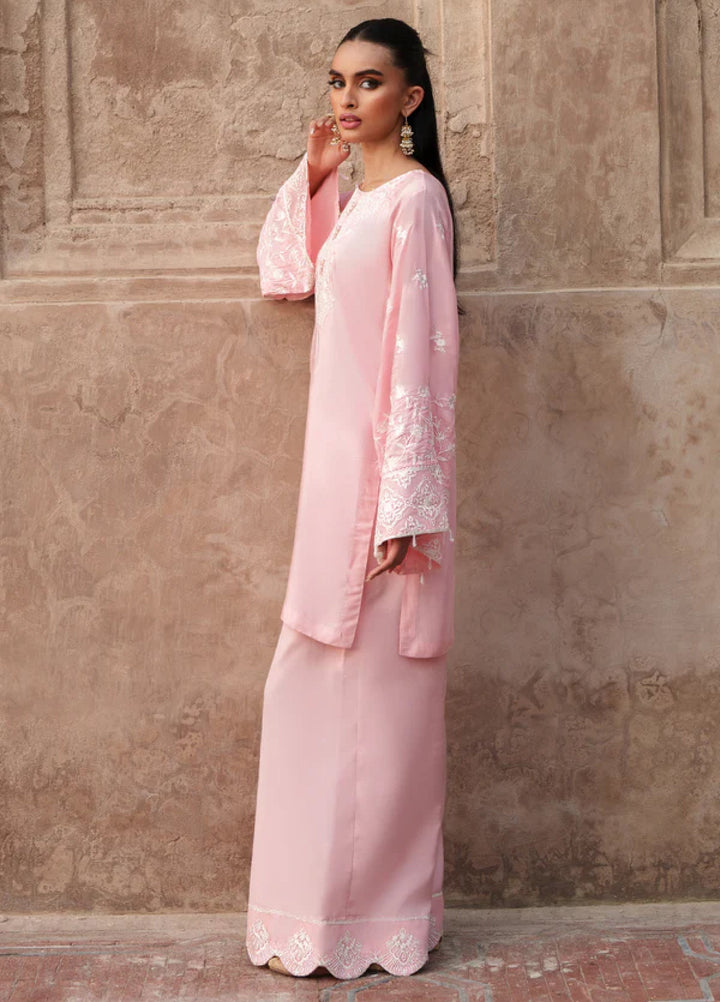 Zaria by Meeral Pret Embroidered Raw Silk 3 Piece Blush - Festive Collection