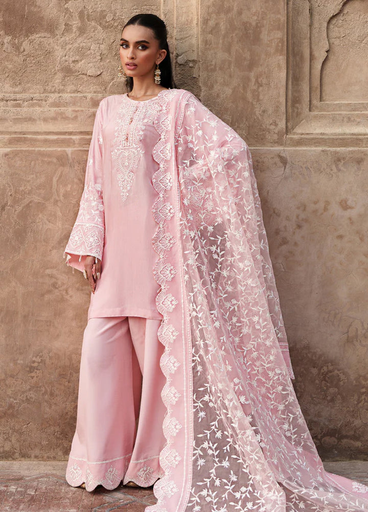 Zaria by Meeral Pret Embroidered Raw Silk 3 Piece Blush - Festive Collection