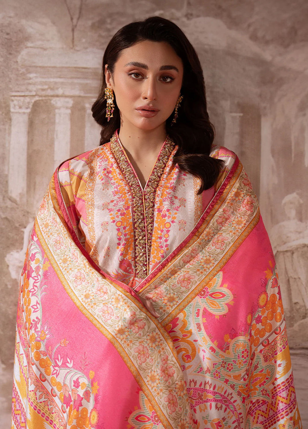 Veloure by Gulaal Embroidered Silk Suits Unstitched 3 Piece GL25VU GS - 04 Blush Royale - Festive Collection
