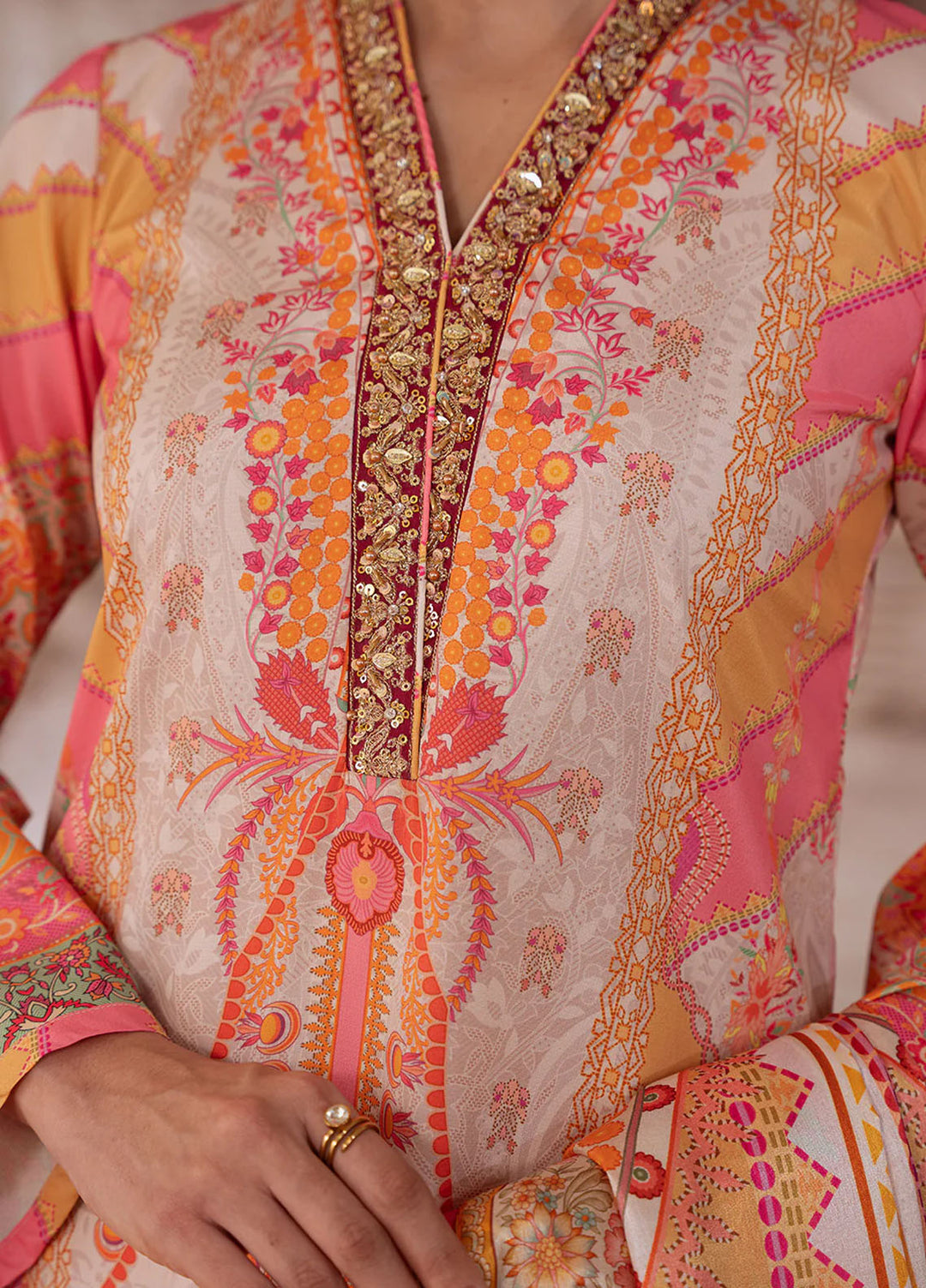 Veloure by Gulaal Embroidered Silk Suits Unstitched 3 Piece GL25VU GS - 04 Blush Royale - Festive Collection