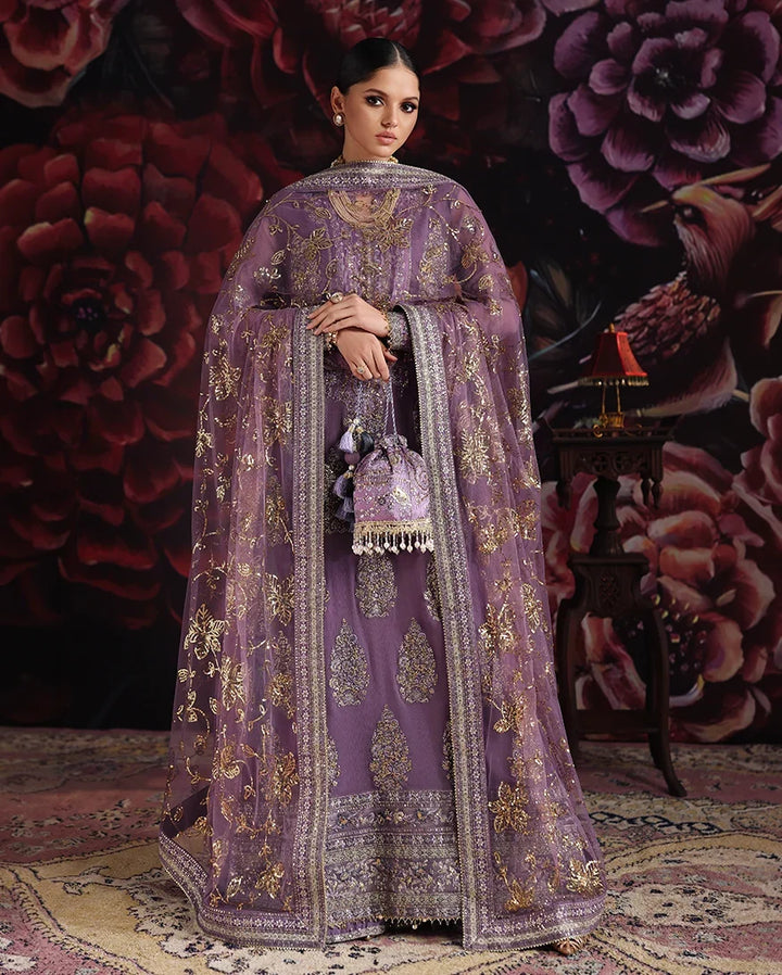 Royale Eternel by Roheenaz Unstitched Embroidered Chiffon 3 Piece Suit RN26URE Blush Whisper RUNCH260103 - Wedding Collection
