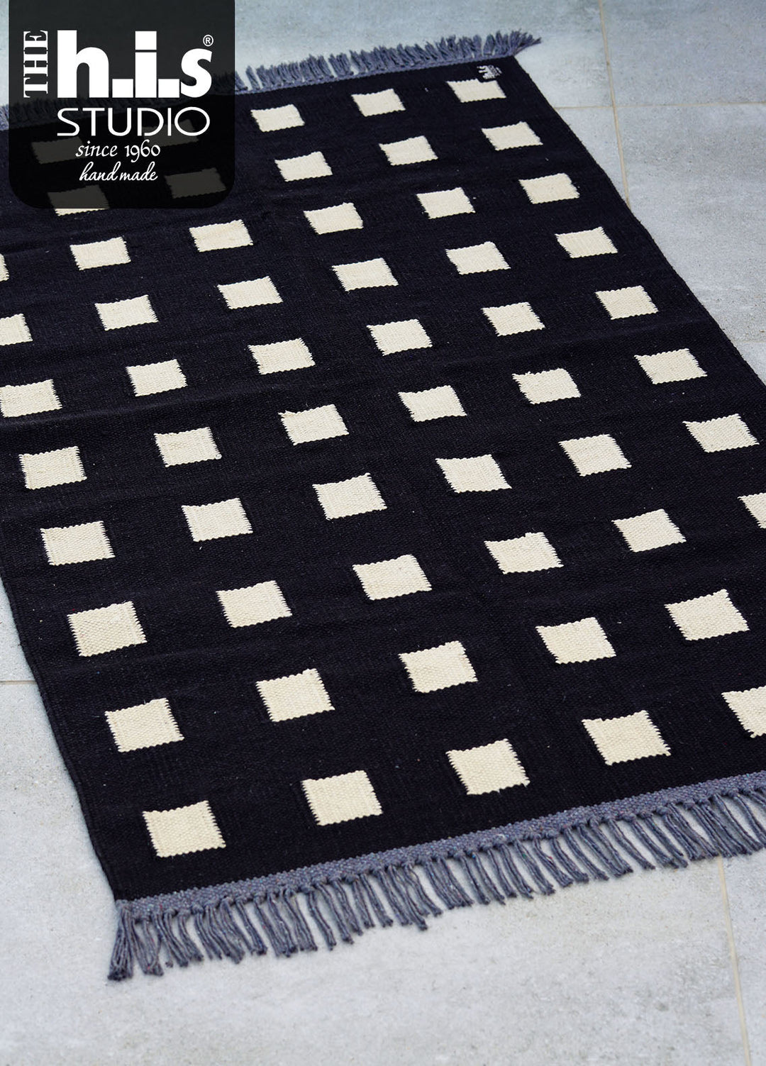 The h.i.s studio Area Rugs Box R-25005-Black/Bone