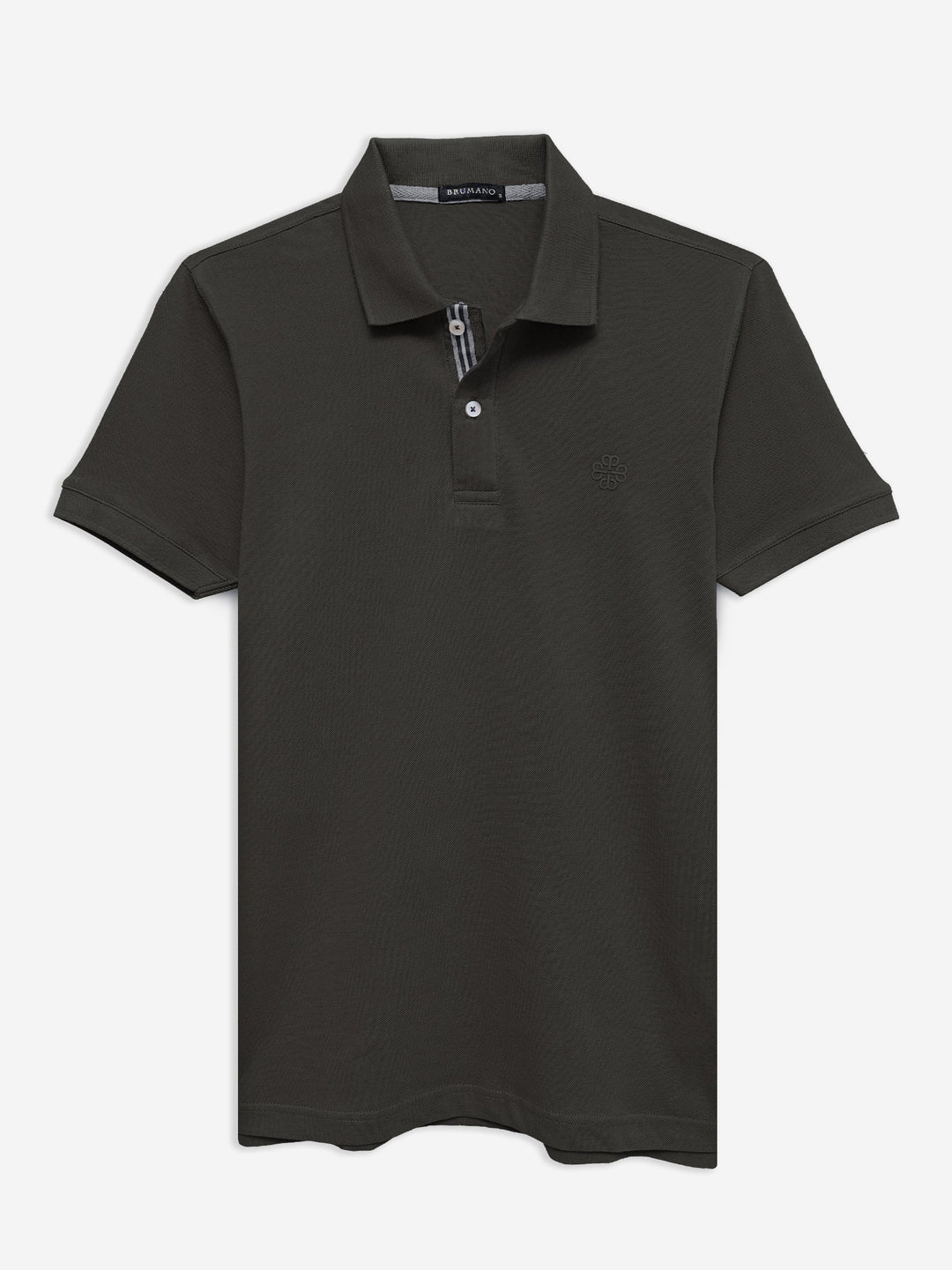 Brumano Mens RTW Solids Cotton Polo T-Shirt Brown Basic Casual Collection